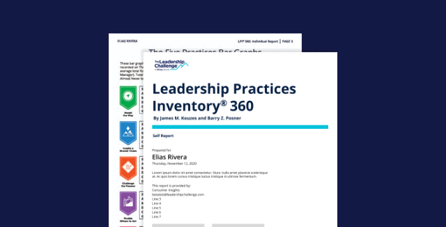 Sample Leadership Practices Inventory 360 report.