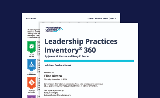 Sample Leadership Practices Inventory 360 report.