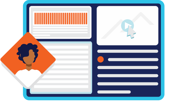 Illustration of a virtual classroom.